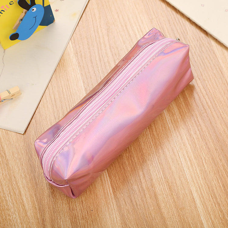 Wholesale Laser Colorful Leather Pen Bags with Large Capacity Pencil Bags